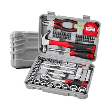 Hi-Spec 52pc Home Garage Mechanics DIY Tool Kit Set. Metric Sockets, Ratchet ...