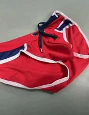 New Mens Sexy Red & Navy Low Rise Swim Bikini w/Contoured Hang Free Pouch-Gay