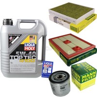 Inspektionspaket 5L Liqui Moly Top Tec 4100 5W-40 FüR VW Polo 1.2 TSI 16V 1.4