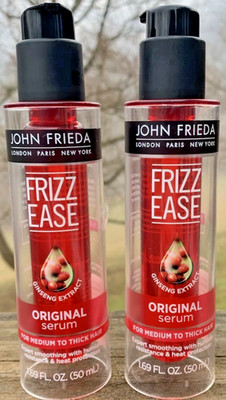 2 John Frieda Frizz-Ease Original Serum 1.69 oz, Ginseng, Medium to Thick Hair