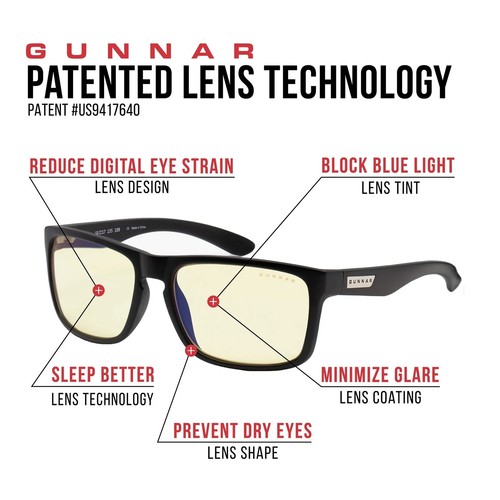 GUNNAR Optiks Int-00101 Intercept Full Rim Advanced Video Gaming Glasses W