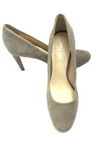 NINE WEST TAUPE-TAN-BROWN SUEDE LEATHR Mules PUMPS Heels WOMEN SZ: 8.5M HANDJIVE