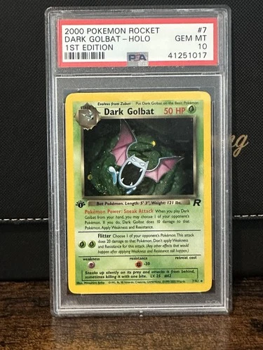 Pokemon Team Rocket Dark Golbat 7/82 1st Edition Holo PSA 10 (2000)