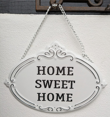   Schild mit Spruch Home sweet home  25,5 x 18 cm Shabby Isabelle Rose  
