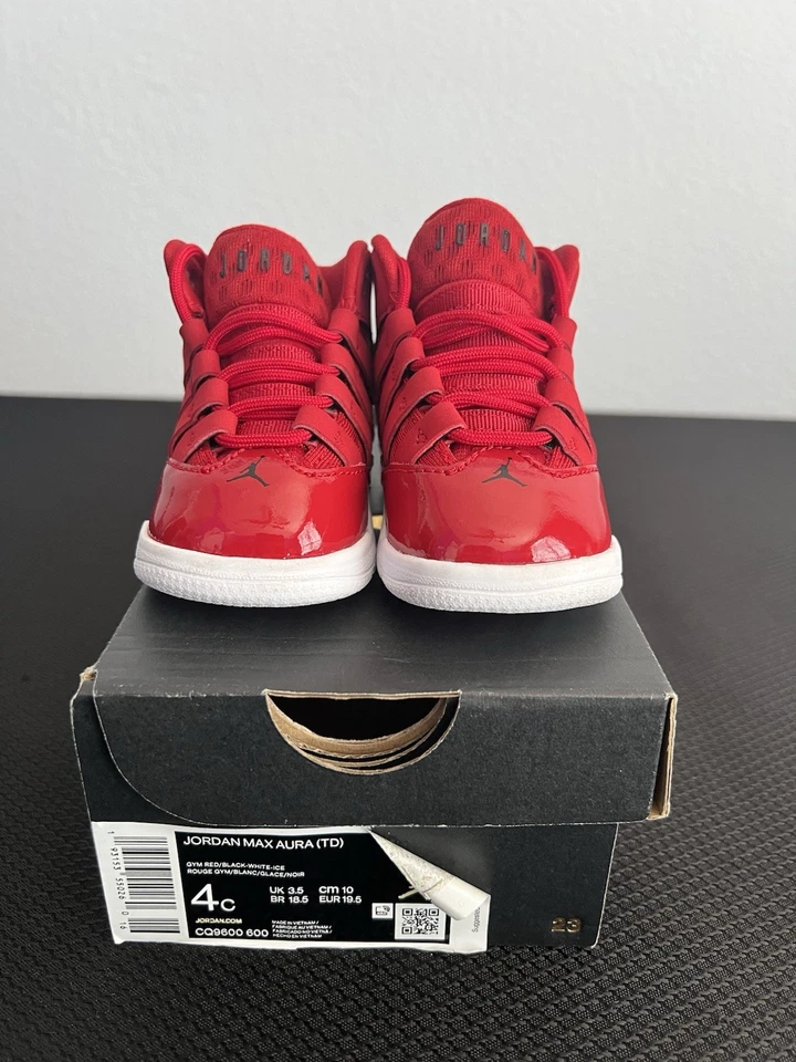 Nike Air Jordan Max Aura Toddler Size 4C CQ9600-600 Red - Image 3 of 3
