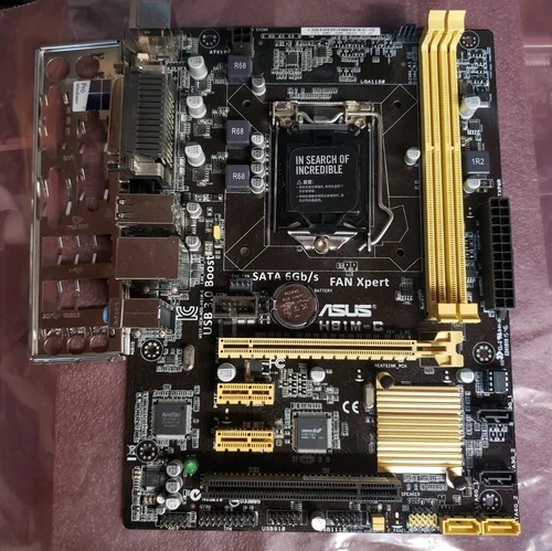 Asus H81M-C 1150 DDR3 w/ IO Cover TESTED