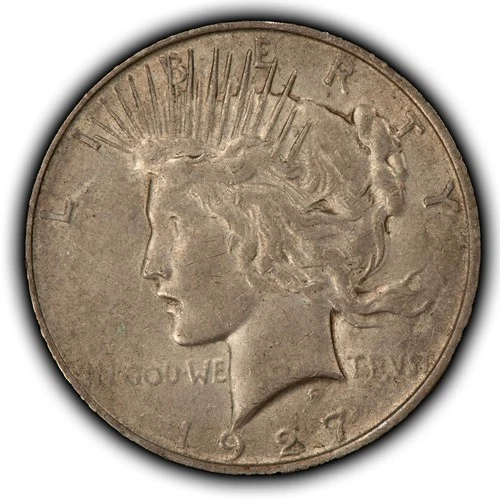 1927-D $1 Silver Peace Dollar - AU Semi Key Date - SKU-D6982