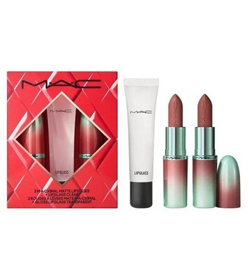 MAC 3pc MACX To The Future Lip Trio. Velvet Teddy/Whirl/Lipglass Lipgloss. NIB!