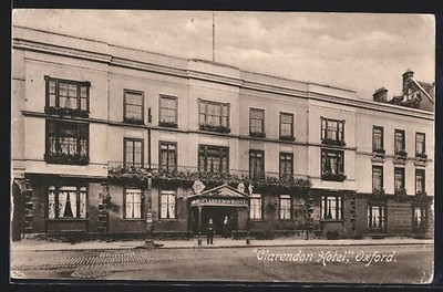Oxford, Clarendon Hotel, Ansichtskarte 1908 