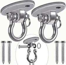 Set of 2 Permanent Antirust Stainless Steel 304 Heavy Duty Swing Hangers, 2000LB