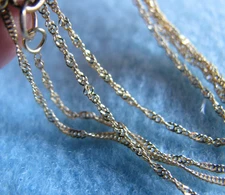 14K Yellow Gold Delicate Chain Necklace, 20", Marked MI Milano, Italy, 1.16 Grs