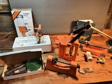 LYMAN RELOADING press, 55 Powder Measure , Bench Mount, Lyman Scale, etc..