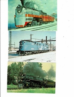 3 Card Lot Railroad Trains Locomotives Chessie Safety Conrail Hiawatha!