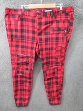 Hot Topic Blackheart Super Skinny Red Black Plaid Pants Plus Sz 26 Punk Goth