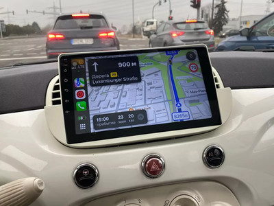 64G Apple Carplay Autoradio Android 15 GPS Navi WiFi Für Fiat 500 2007-2015 Weiß