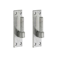 Heavy Duty Gate Hinge Hanger Pin on Plates Pair 16mm Bracket Rectangular