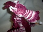 New, amigurumi  burgundy dragon, toasting marshmallow 13" t      a — photo 5