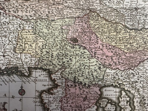 Nice Vintage Framed Reproduction Map Dutch Of Carniola Circa 1788 (Croatia) - Picture 4 of 5