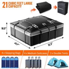 21 Cubic PVC Roof Top Cargo Carrier Bag Waterproof For Side Rail Crossbar SUV