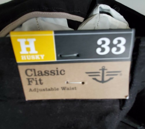 BOY'S NEW DOCKERS CLASSIC FIT BLACK KHAKI PANTS Sz 33 x 30" HUSKY - Picture 5 of 6