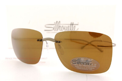 Silhouette Rimless Sunglasses with Brown Gradient Lenses and Gold Bridge Brown/Gold Classic Rectangle Rimless Gradient Sunglasses  main image 3