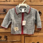 Adorable Gray Knit Zip Up Sweater w Sledding Penguins By Gymboree 3-6 Mos. — photo 5