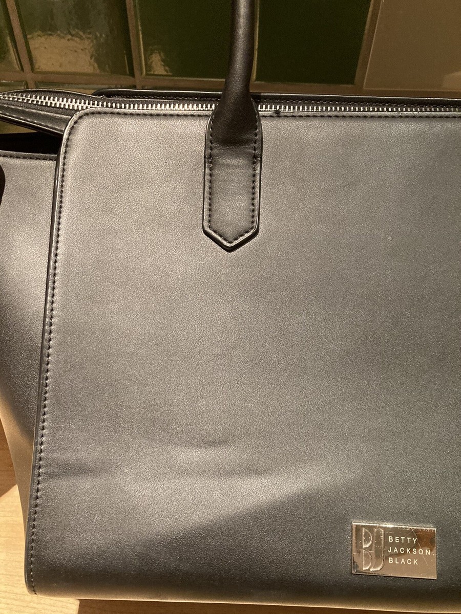 BETTY JACKSON BLACK TOTE BAG Large HANDBAG Black VGC Debenhams