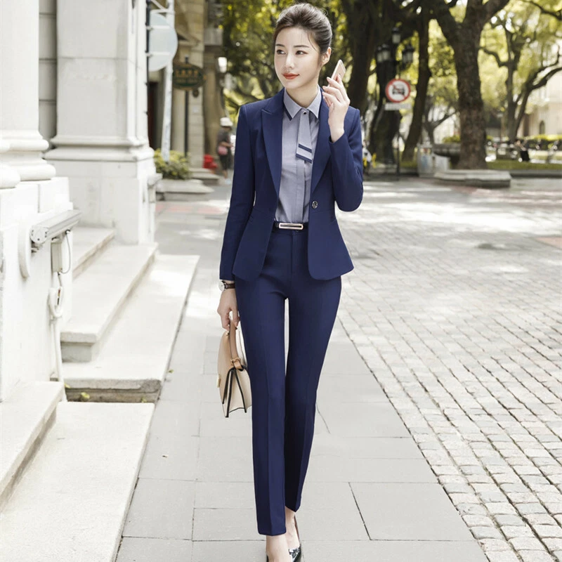 New business Uniform pant suits for women office trouser sets 2