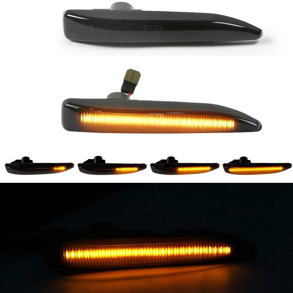 Dynamic LED Side Marker Lights Blinker 02-08 For BMW Alpina B7 E65 E66 745i 750i - Imagem 2 de 4