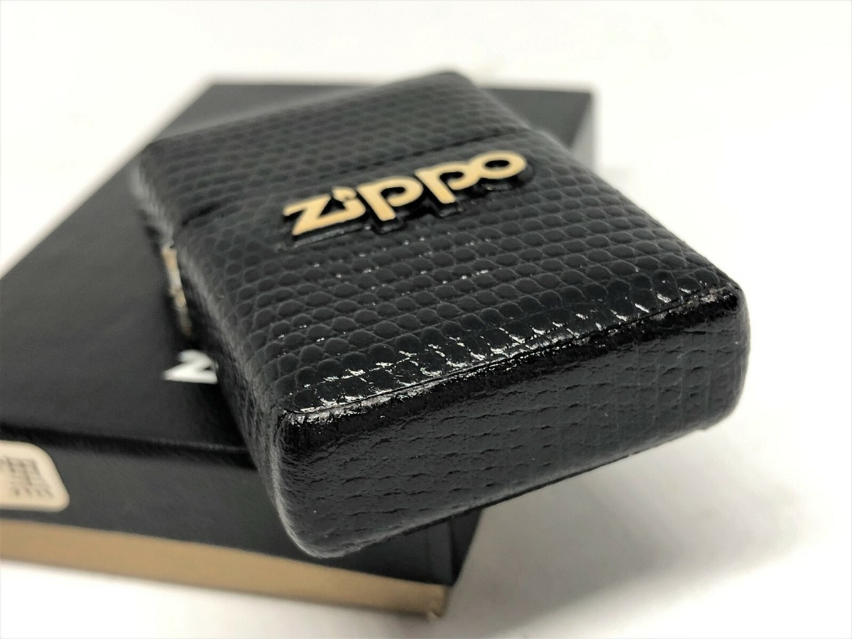Rare! New ZIPPO Limited Edition Logo Lizard Leather-Bound Lighter