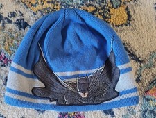 Boys The Batman Blue Knit Beanie Winter Hat Dark Knight Youth DC Comics Kids GUC