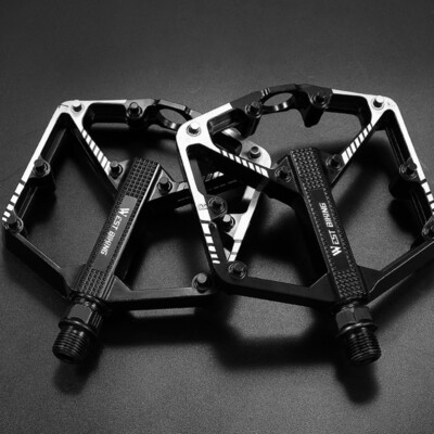 WEST BIKING Fahrrad Pedale DU Bearing Aluminium MTB Fahrradpedale Schwarz 9/16''