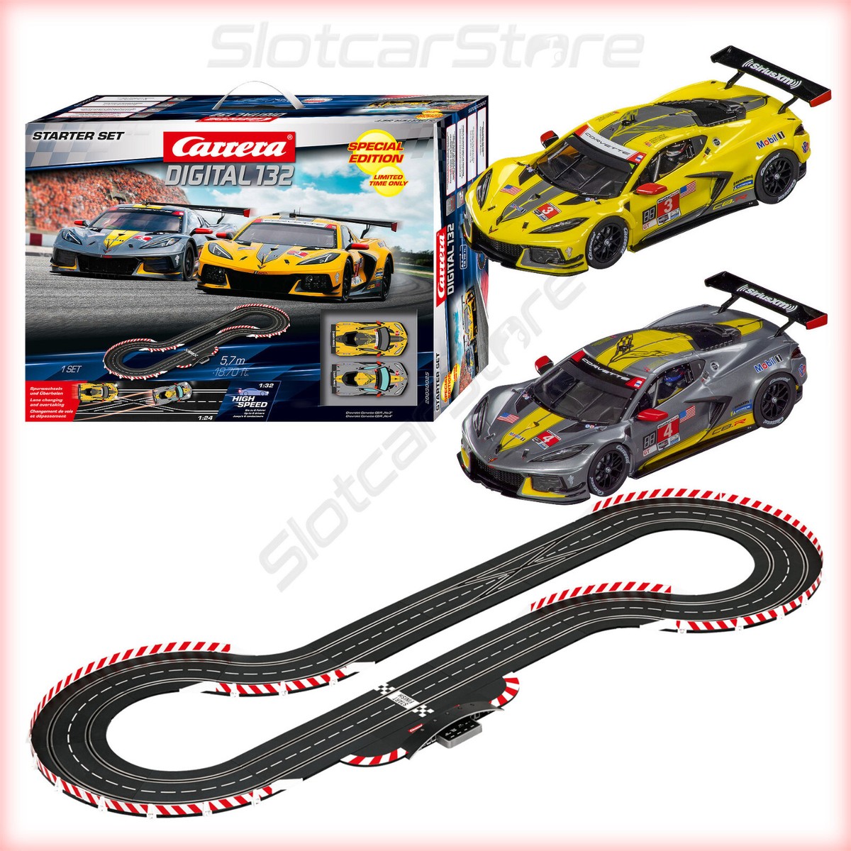 Carrera Digital 132 30025 Starter Set 2022 5,7m 2x Corvette 1:32