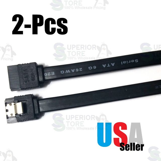 2 pcs 18" GIGABYTE Serial ATASATA Cable E3144998 26AWG AWM 80°C 30V
