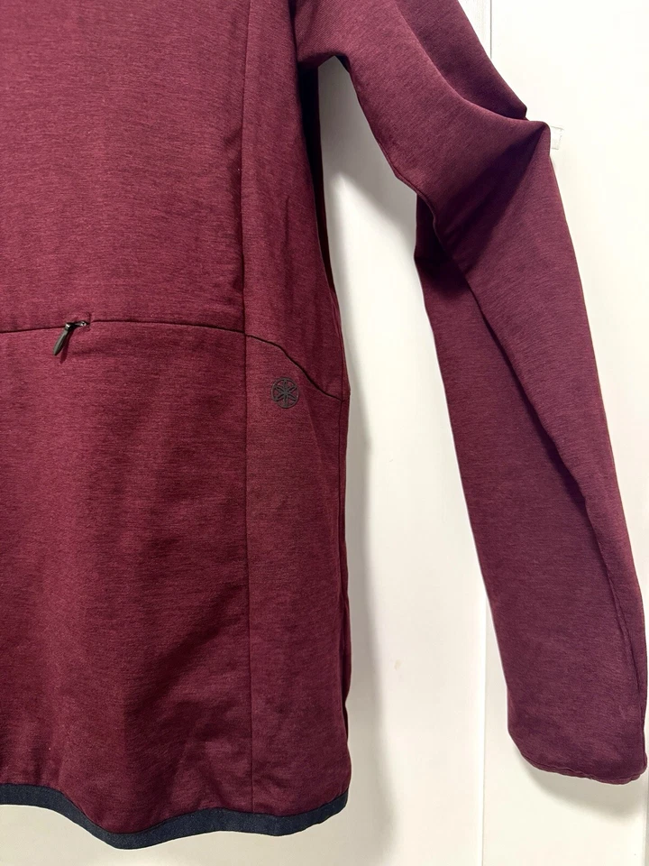 Женский пуловер с капюшоном Gaiam темно-бордовый на молнии размер маленький с флисовой подкладкой спортивная одежда - Изображение 4 из 4