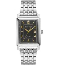 Bulova Men's Frank Sinatra Stainless Steel Silver Quartz Date Watch 30MM 96B399