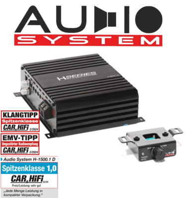Audio System H-1500.1 D   1-Kanal MONO Digital Verstärker 1x750 Watt an 2 Ohm