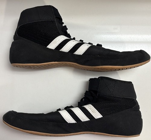 Scarpe da wrestling Adidas HVC 2 suola intera nere da uomo taglia 11 - Foto 3 di 6