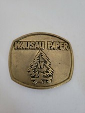 Wausau Paper Advertising Belt Buckle FREE SHIPPING