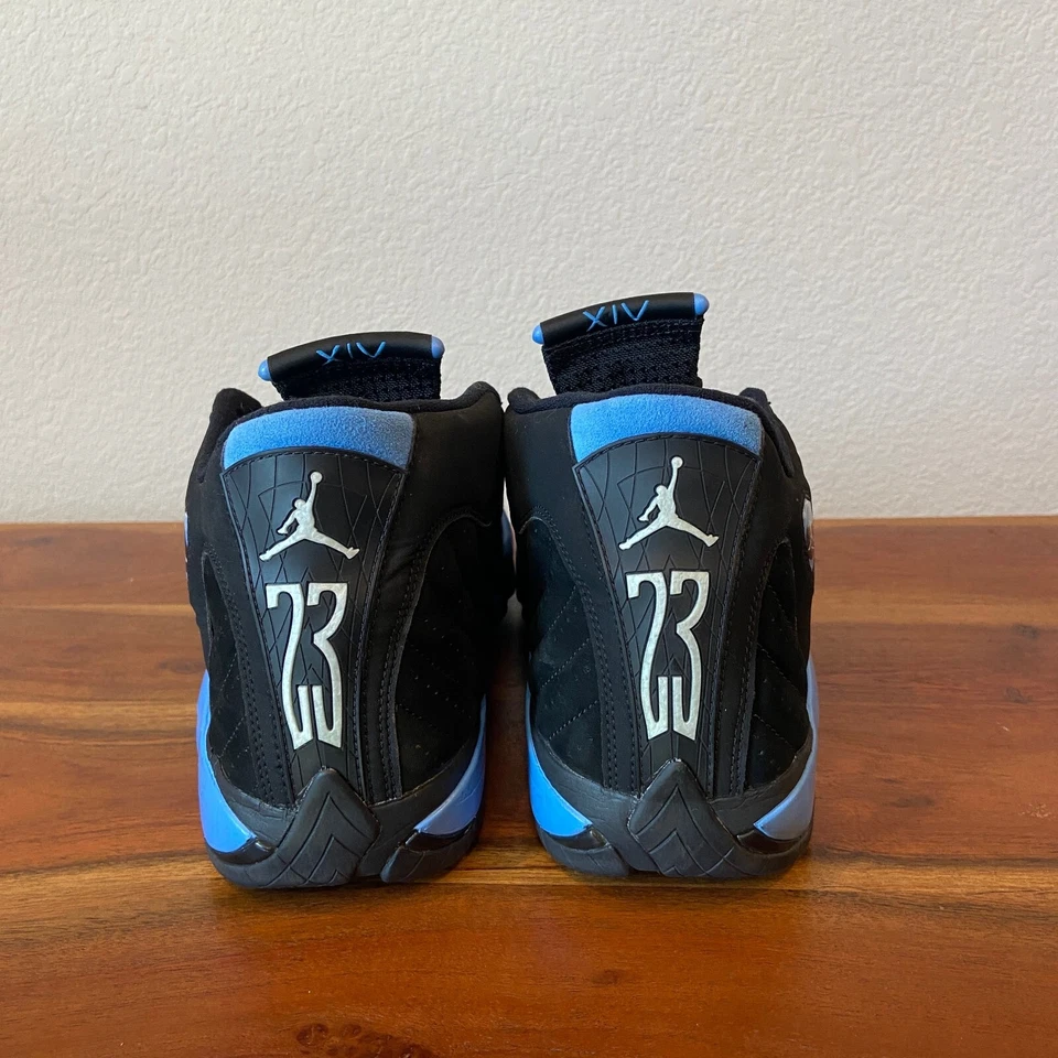 Talla 10.5 - Air Jordan 14 XIV Retro Negro Azul Universitario UNC 311832-041 con Caja Foto 3 de 4