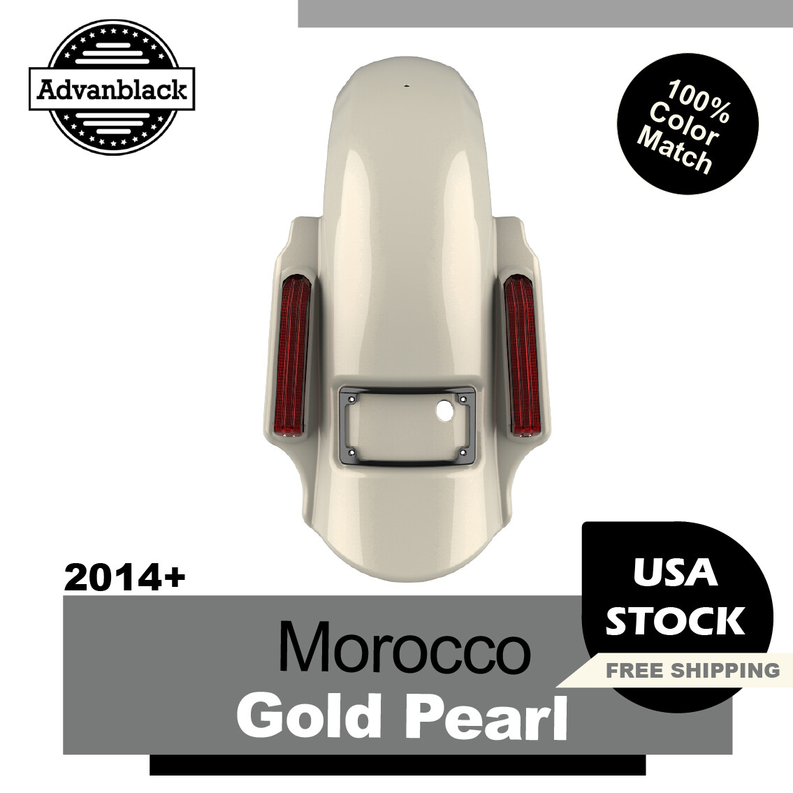 Morocco Gold Pearl Dominator Stretched Extended Rear Fender Fits