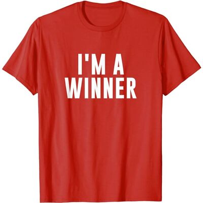 I'm a Winner Graphic Novelty Mens T-Shirt Red SZ US XL:NWOT