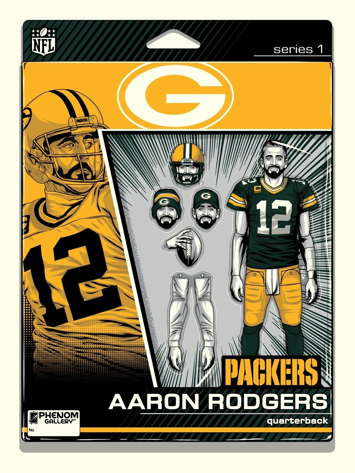 Green Bay Packers Aaron Rodgers Action Figure Poster