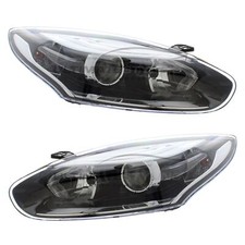 Headlights Renault Megane Mk3 2014-2017 Black Inner Headlamps Pair Left & Right