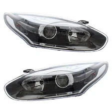 Headlights Renault Megane Mk3 2014-2017 Black Inner Headlamps Pair Left & Right