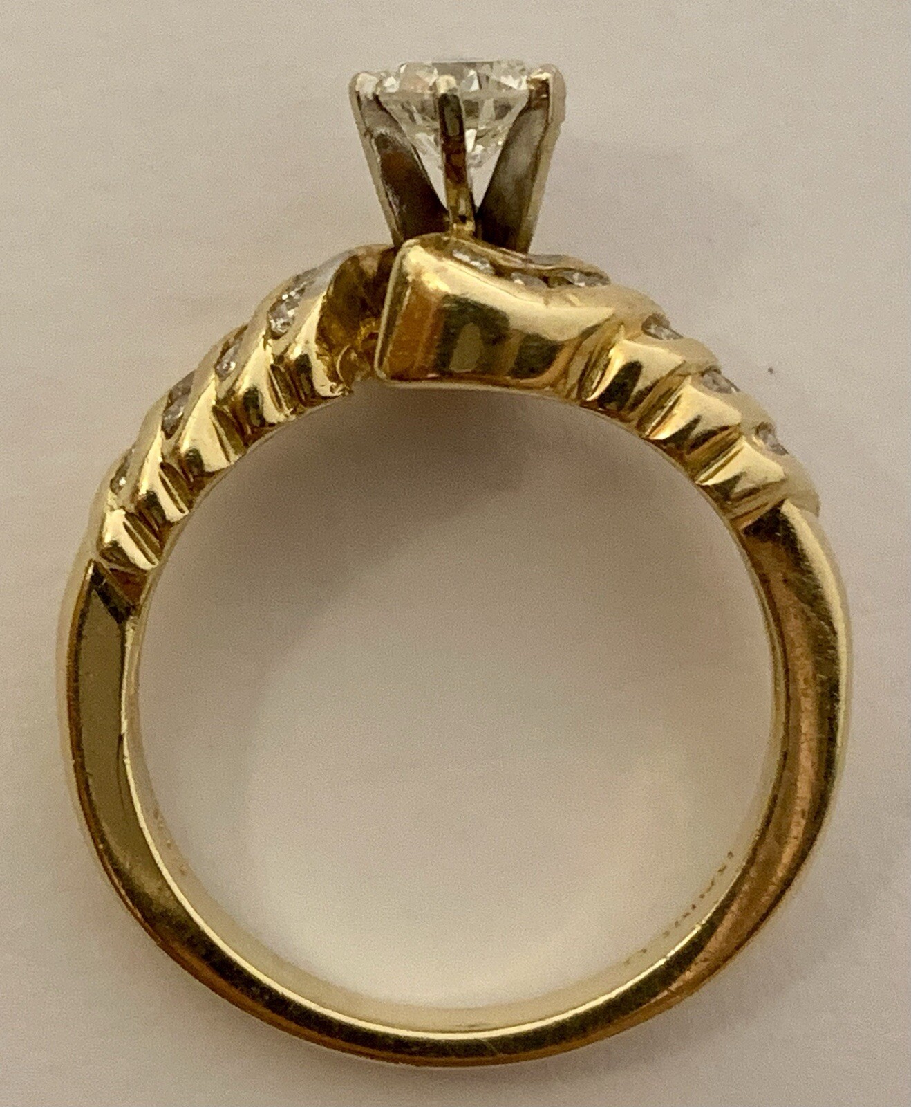 Solitaire 14k Solid Yellow Gold Diamond Ring. Est… - image 8