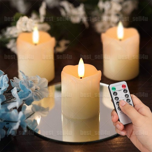 6PCS Flickering Flameless LED Tea Light Votive Candles with Timer Remote Control