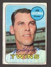 Joe Grzenda 1969 Topps authentic autographed card Twins