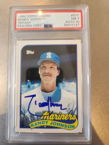 1989 Topps Traded - Randy Johnson #57T Tiffany)(RC) PSA NM 7 AUTO grade 10