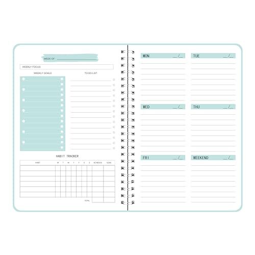 Weekly Planner - Undated 52-Week To Do List Notebook with Habit d. blue